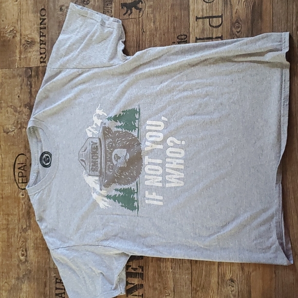 Smoky Bear, Forest Fire Prevention, size Large, short sleeve tee, grey - Picture 1 of 8